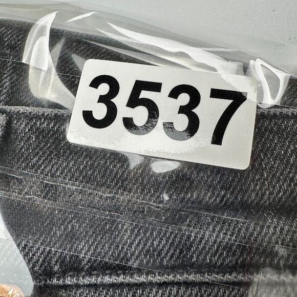 Agolde Jeans Womens 26 Black High Rise Stovepipe Stretch Pockets Raw Hem - Picture 12 of 12